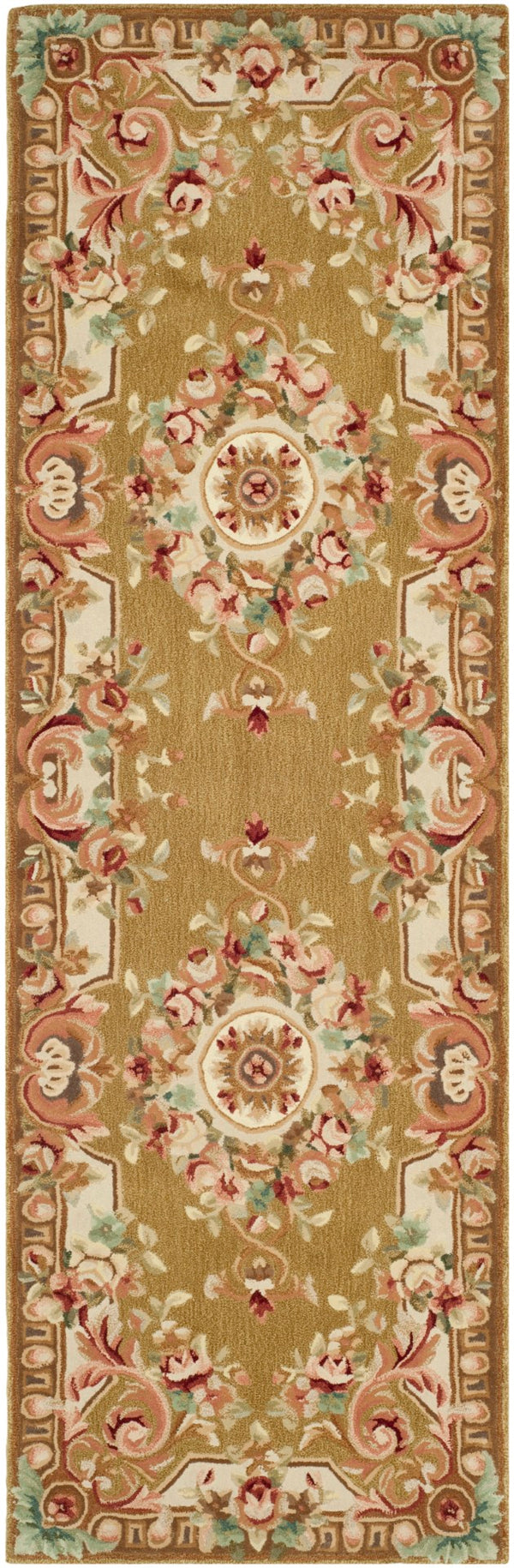 Safavieh Savonnerie Elegant Hand-tufted Wool Area Rug With Floral Motifs For Timeless Home Décor Style Brown ,Ivory Wool Pile Sav201c-9