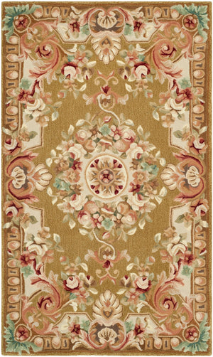 Safavieh Savonnerie Elegant Hand-tufted Wool Area Rug With Floral Motifs For Timeless Home Décor Style Brown ,Ivory Wool Pile Sav201c-9