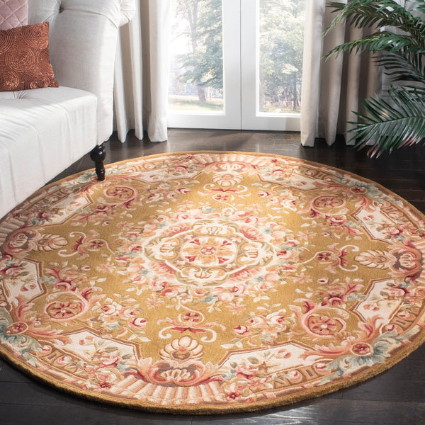 Safavieh Savonnerie Elegant Hand-tufted Wool Area Rug With Floral Motifs For Timeless Home Décor Style Brown ,Ivory Wool Pile Sav201c-9