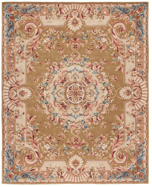 Safavieh Savonnerie Elegant Hand-tufted Wool Area Rug With Floral Motifs For Timeless Home Décor Style Brown ,Ivory Wool Pile Sav201c-9