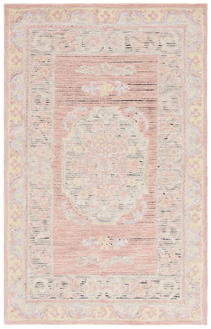 Safavieh Savonnerie Luxurious Hand-tufted Area Rug With Floral Motifs - Elegant Comfort For Any Space Pink ,Beige 80% Wool 20% Cotton Sav401u-8