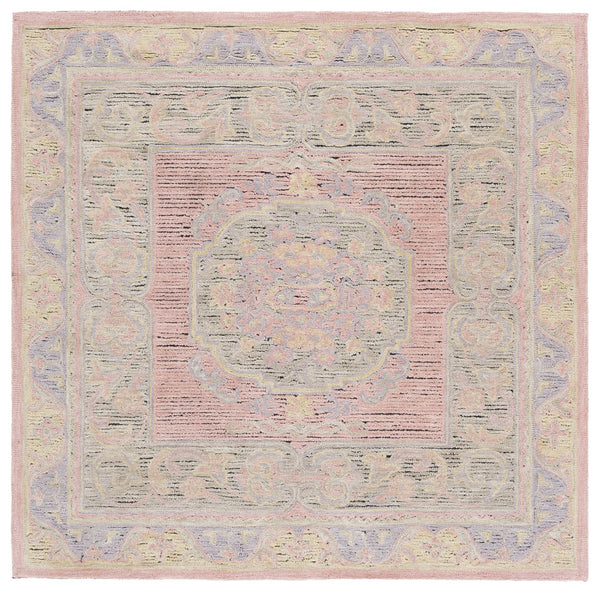 Safavieh Savonnerie Elegant Hand-tufted Runner Rug – Luxurious Floral Design For Timeless Home Decor Pink ,Beige 80% Wool 20% Cotton Sav401u-6sq