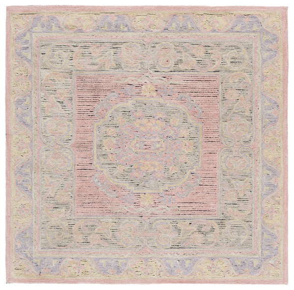 Safavieh Savonnerie Luxurious Hand-tufted Area Rug With Floral Motifs - Elegant Comfort For Any Space Pink ,Beige 80% Wool 20% Cotton Sav401u-8