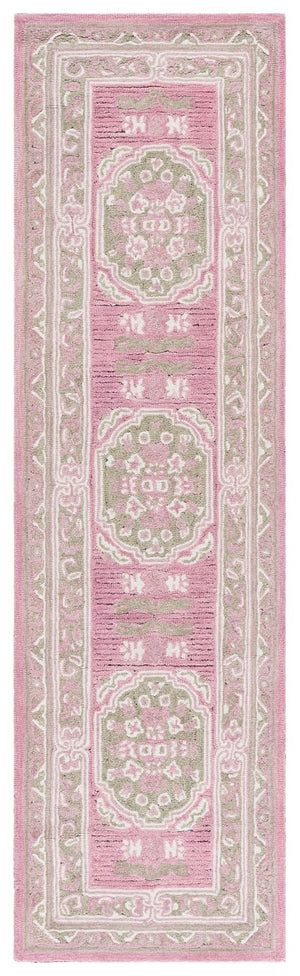 Safavieh Savonnerie Luxurious Hand-tufted Area Rug With Floral Motifs - Elegant Comfort For Any Space Olive ,Pink 80% Wool 20% Cotton Sav401x-4