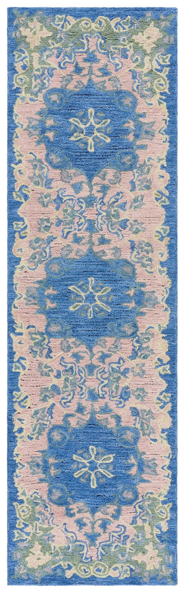 Safavieh Savonnerie Hand-tufted Area Rug - Luxurious Wool & Cotton Blend For Elegant Home Décor Solutions Blue ,Pink 80% Wool 20% Cotton Sav402m-6
