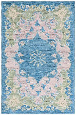 Safavieh Savonnerie Hand-tufted Area Rug - Luxurious Wool & Cotton Blend For Elegant Home Décor Solutions Blue ,Pink 80% Wool 20% Cotton Sav402m-6