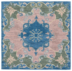 Safavieh Savonnerie Hand-tufted Area Rug - Luxurious Wool & Cotton Blend For Elegant Home Décor Solutions Blue ,Pink 80% Wool 20% Cotton Sav402m-6