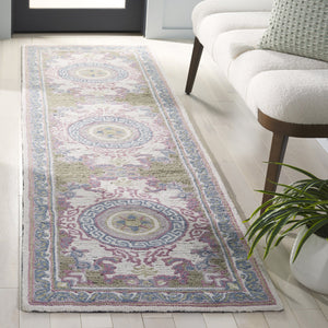 Safavieh Savonnerie Exquisite Hand-tufted Runner Rug With Floral Motifs For Elegant Hallway Decor Ivory ,Beige 80% Wool 20% Cotton Sav403b-28
