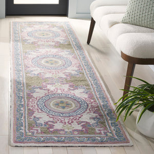 Safavieh Savonnerie Exquisite Hand-tufted Area Rug With Floral Medallion Design, Perfect For Elegant Interiors Ivory ,Beige 80% Wool 20% Cotton Sav403b-8