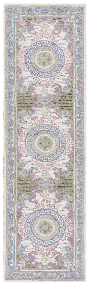 Safavieh Savonnerie Exquisite Hand-tufted Runner Rug With Floral Motifs For Elegant Hallway Decor Ivory ,Beige 80% Wool 20% Cotton Sav403b-28