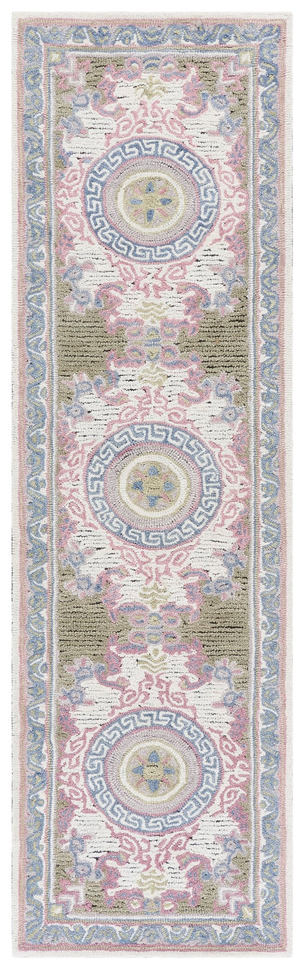 Safavieh Savonnerie Exquisite Hand-tufted Area Rug With Floral Medallion Design, Perfect For Elegant Interiors Ivory ,Beige 80% Wool 20% Cotton Sav403b-8