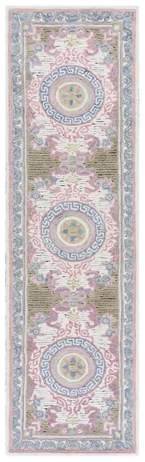 Safavieh Savonnerie Exquisite Hand-tufted Area Rug With Floral Medallion Design, Perfect For Elegant Interiors Ivory ,Beige 80% Wool 20% Cotton Sav403b-8