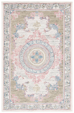 Safavieh Savonnerie Exquisite Hand-tufted Runner Rug With Floral Motifs For Elegant Hallway Decor Ivory ,Beige 80% Wool 20% Cotton Sav403b-5