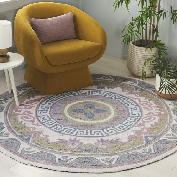 Safavieh Savonnerie Exquisite Hand-tufted Runner Rug With Floral Motifs For Elegant Hallway Decor Ivory ,Beige 80% Wool 20% Cotton Sav403b-6r