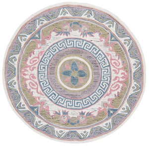 Safavieh Savonnerie Exquisite Hand-tufted Area Rug With Floral Medallion Design, Perfect For Elegant Interiors Ivory ,Beige 80% Wool 20% Cotton Sav403b-8