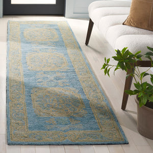 Safavieh Savonnerie Hand-tufted Area Rug With Timeless Floral Design - Elevate Your Home Decor Today! Blue ,Beige 80% Wool 20% Cotton Sav404m-8