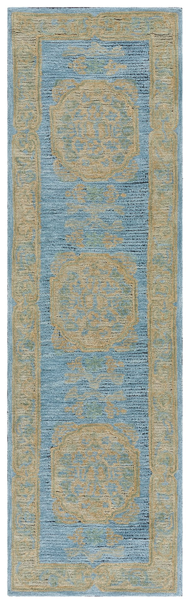 Safavieh Savonnerie Hand-tufted Area Rug With Timeless Floral Design - Elevate Your Home Decor Today! Blue ,Beige 80% Wool 20% Cotton Sav404m-8
