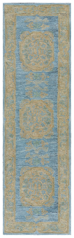 Safavieh Savonnerie Hand-tufted Area Rug With Timeless Floral Design - Elevate Your Home Decor Today! Blue ,Beige 80% Wool 20% Cotton Sav404m-8