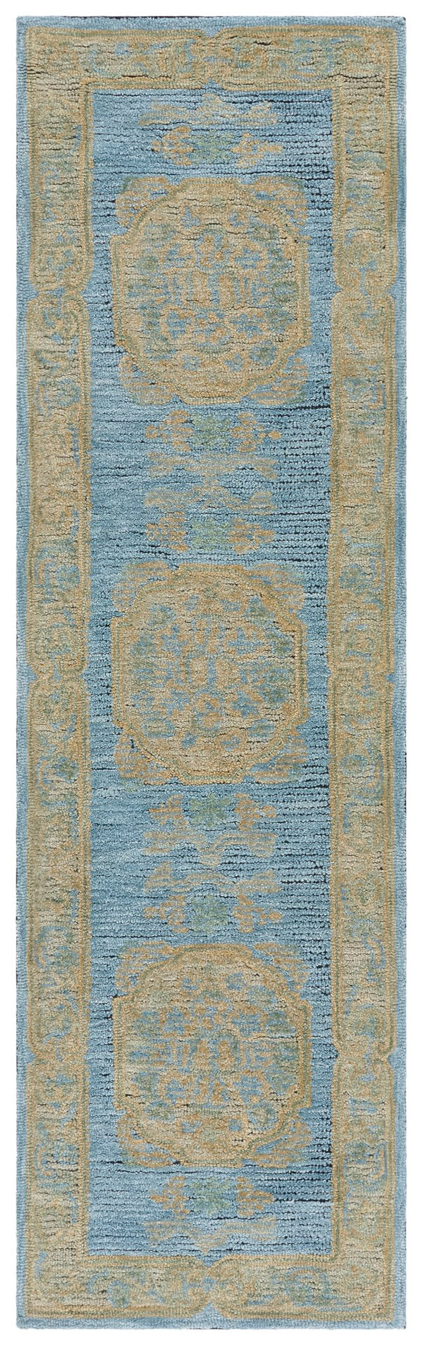 Safavieh Savonnerie Hand-tufted Area Rug With Timeless Floral Design - Elevate Your Home Decor Today! Blue ,Beige 80% Wool 20% Cotton Sav404m-8