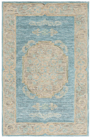 Safavieh Savonnerie Hand-tufted Area Rug With Timeless Floral Design - Elevate Your Home Decor Today! Blue ,Beige 80% Wool 20% Cotton Sav404m-8