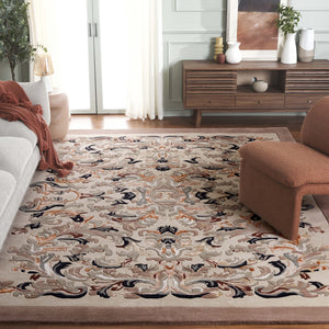 Safavieh Savonnerie Luxurious 8x10 Feet Handcrafted Area Rug In Beige And Grey - Perfect For Any Room Beige ,Grey 60% Wool 30% Viscose 10% Cotton Sav502b-8