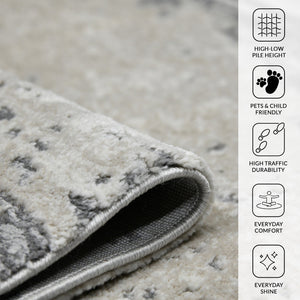 Savannah Abstract Power Loomed Area Rug with Carved High Low Pile Texture for Modern Decor