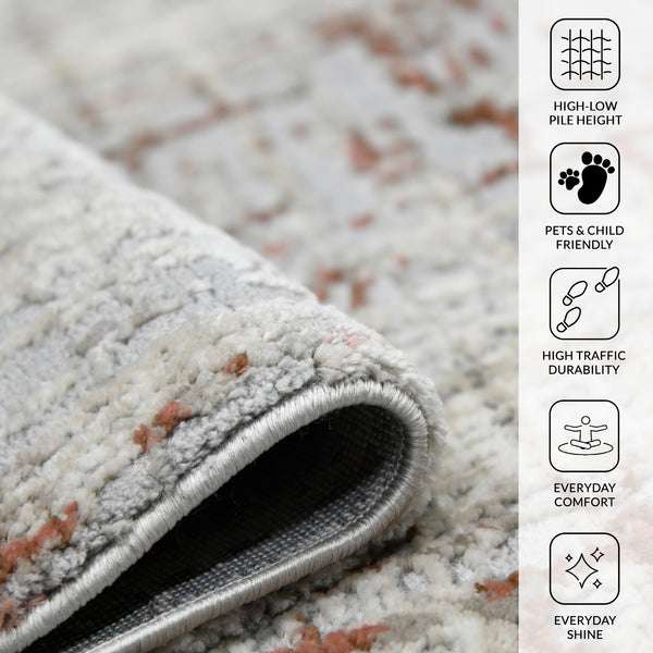 Savannah Abstract Power-loomed Polypropylene Rug with Carved High-low Pile for Any Room