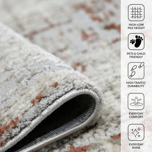 Savannah Abstract Power-loomed Polypropylene Rug with Carved High-low Pile for Any Room