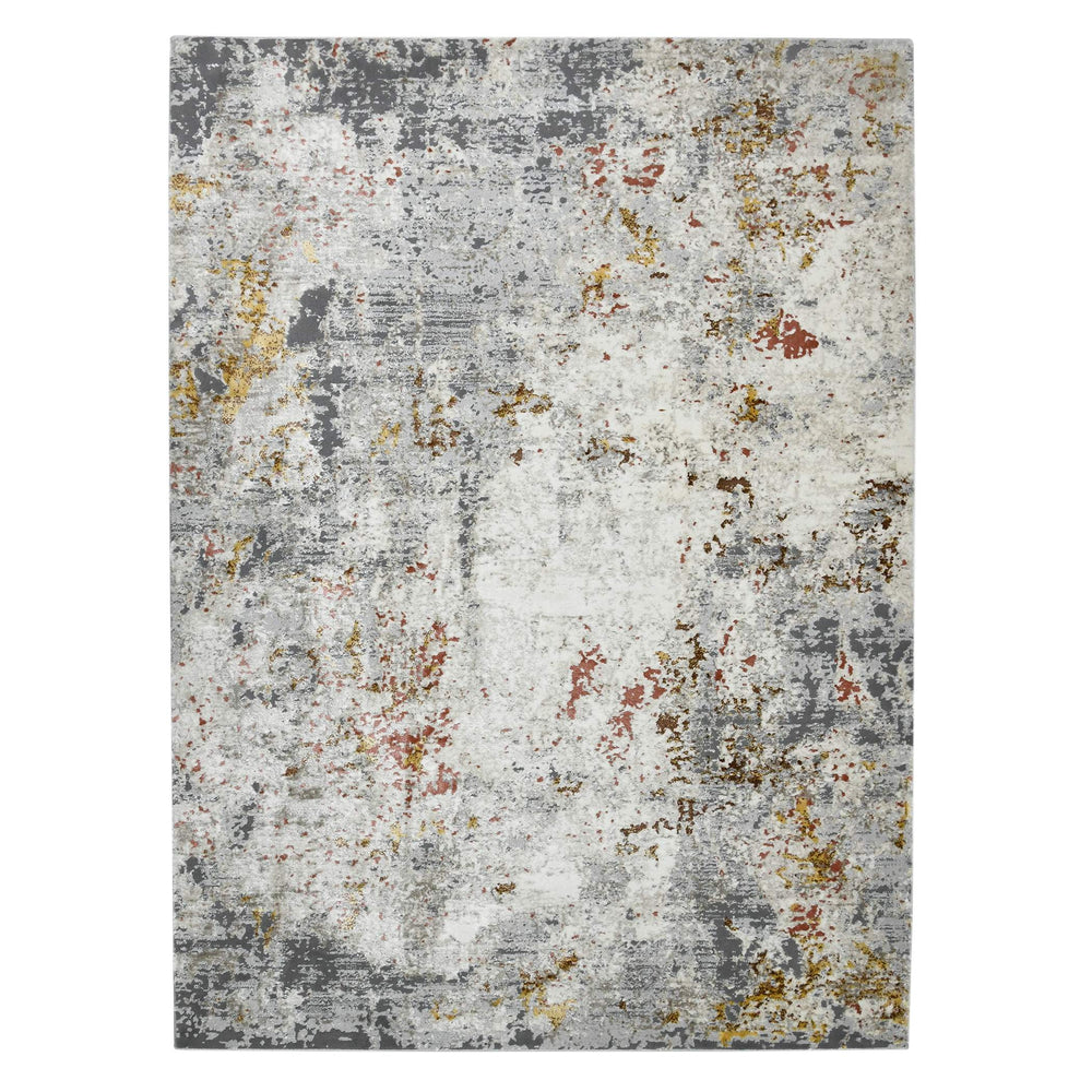 AMER Rugs Savannah Abstract Ivory Gray Area Rug Power Loomed High Low Pile for Modern Rooms SAV75379