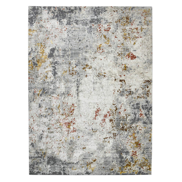 AMER Rugs Savannah Abstract Ivory Gray Area Rug Power Loomed High Low Pile for Modern Rooms SAV75379
