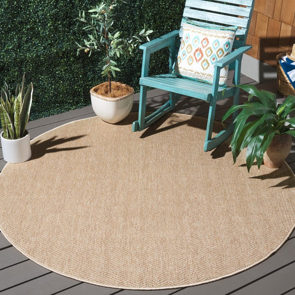 Safavieh Sisal Inspired All Weather Polypropylene Round Rug for Living Rooms and Sunrooms 7'-9" x 7'-9" Round SAW402B-8R