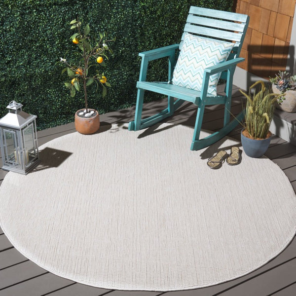 Safavieh Sisal Inspired Round Polypropylene Rug Low Pile Ivory Neutral Transitional Living Room SAW420A-8R