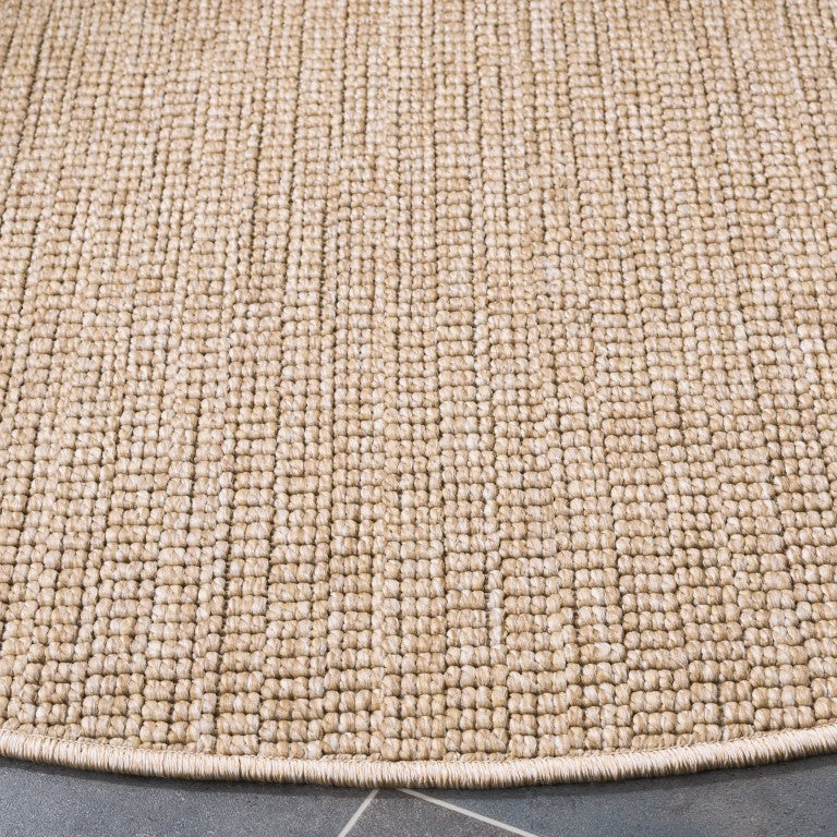 Safavieh Sisal Inspired Round Polypropylene Rug All Weather Low Pile Natural Neutral Tone SAW420B-8R