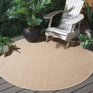 Safavieh Sisal Inspired Round Polypropylene Rug All Weather Low Pile Natural Neutral Tone SAW420B-8R