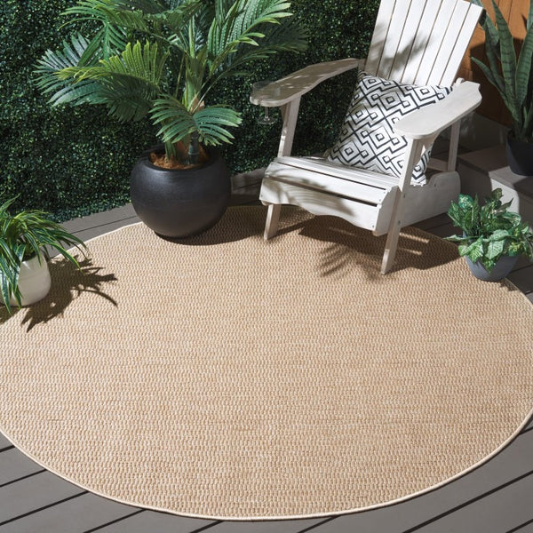 Safavieh Sisal Inspired Round Polypropylene Rug All Weather Low Pile Natural Neutral Tone SAW420B-8R