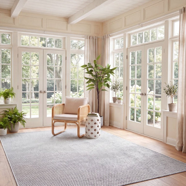 Safavieh Sisal Look Power Loomed Polypropylene Area Rug Neutral Grey Ivory for Large Living Rooms SAW460F-10