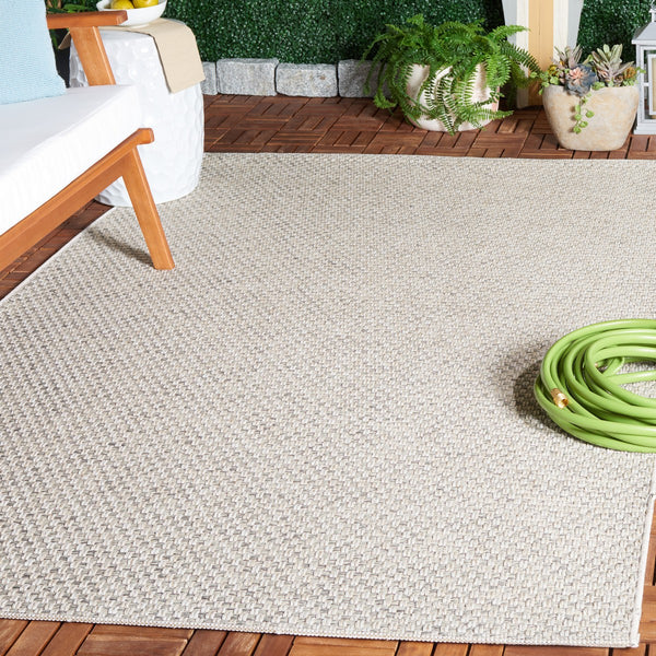 Safavieh Sisal All-Weather 460 Power Loomed Indoor / Outdoor Rug X23 Light Grey / Ivory 9' x 12'