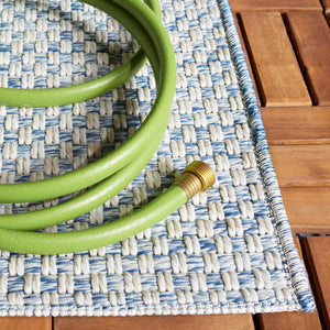 Safavieh Sisal All-Weather 460 Power Loomed Indoor / Outdoor Rug X23 Blue / Ivory 9' x 12'