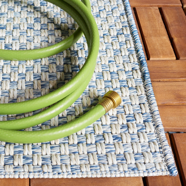 Safavieh Sisal All-Weather 460 Power Loomed Indoor / Outdoor Rug X23 Blue / Ivory 9' x 12'