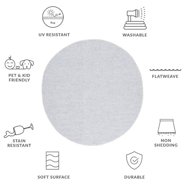 Safavieh Sisal Look Round Polypropylene Area Rug Woven Blue Ivory Geometric Indoor Outdoor SAW460M-8R
