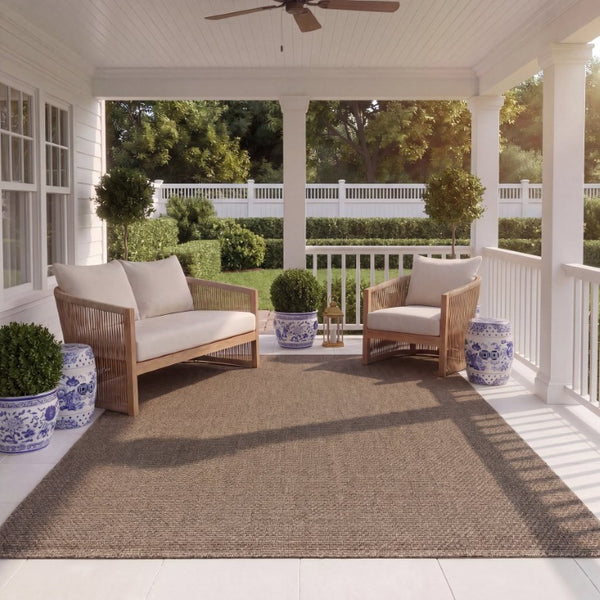 Safavieh Sisal All-Weather Solid Brown Polypropylene Area Rug for Living Room and Home Office SAW460T-10