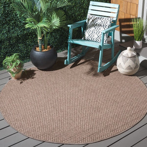 Safavieh Sisal Inspired Round Area Rug Woven Polypropylene Neutral Brown for Living Spaces SAW460T-8R