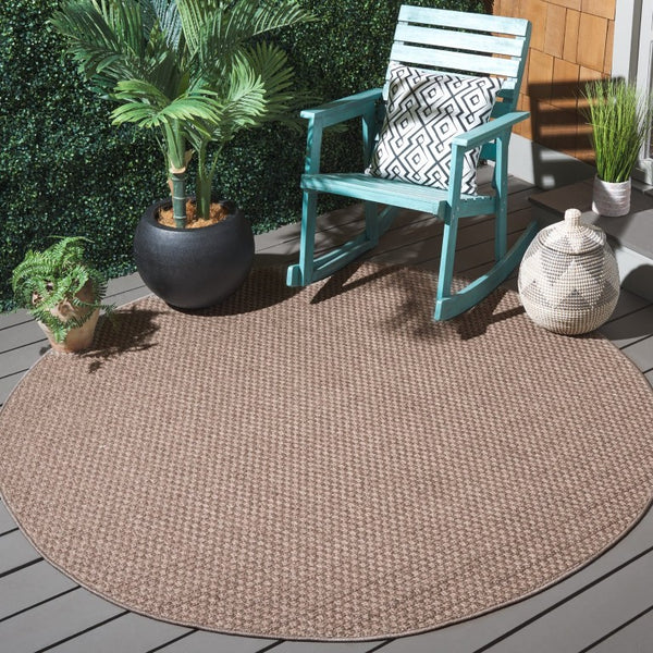 Safavieh Sisal Inspired Round Area Rug Woven Polypropylene Neutral Brown for Living Spaces SAW460T-8R