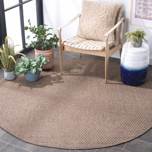 Safavieh Sisal Inspired Round Area Rug Woven Polypropylene Neutral Brown for Living Spaces SAW460T-8R