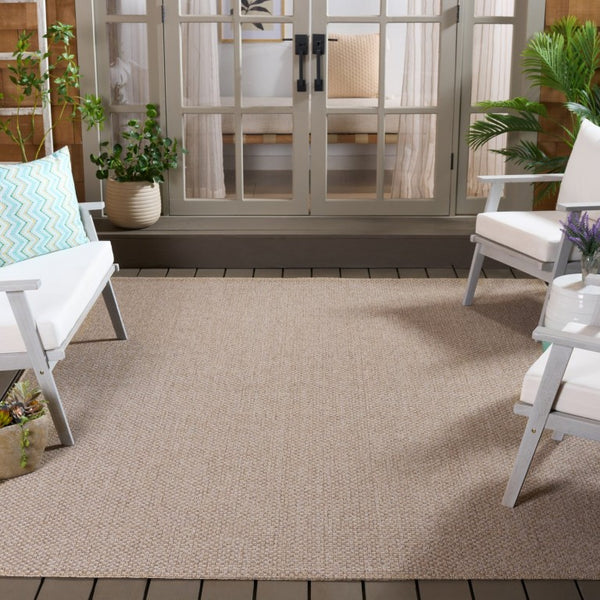 Safavieh Sisal Inspired Ivory Area Rug Woven Polypropylene Texture for Living Rooms and Entryways Brown 10'-0" x 14'-0" SAW640E-10