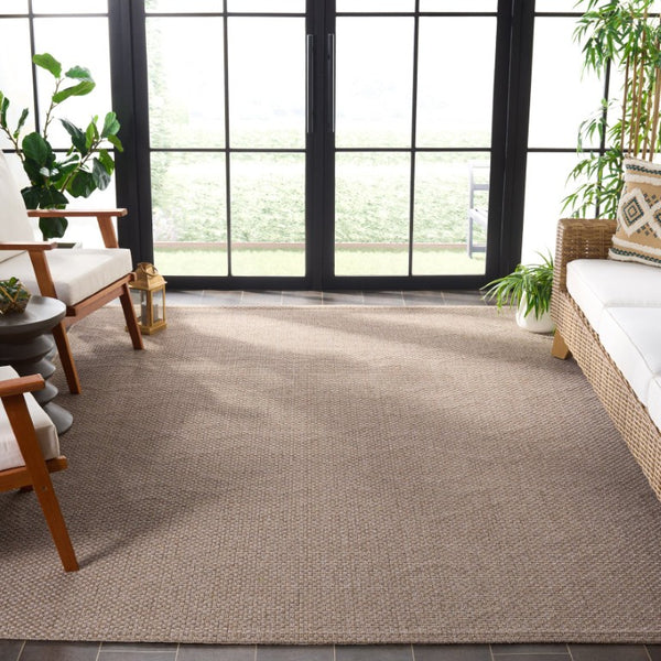 Safavieh Sisal Inspired Ivory Area Rug Woven Polypropylene Texture for Living Rooms and Entryways Brown 10'-0" x 14'-0" SAW640E-10