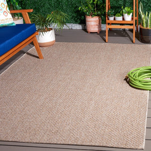 Safavieh Sisal Inspired Ivory Area Rug Woven Polypropylene Texture for Living Rooms and Entryways Brown 6'-7" x 9'-6" SAW640E-6