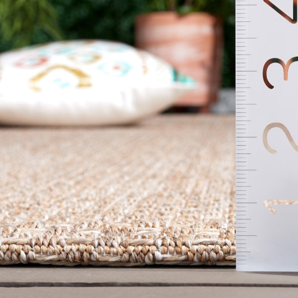 Safavieh Sisal Inspired Ivory Area Rug Woven Polypropylene Texture for Living Rooms and Entryways Brown 6'-7" x 9'-6" SAW640E-6