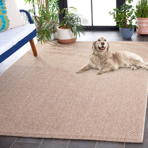 Safavieh Sisal Inspired Ivory Area Rug Woven Polypropylene Texture for Living Rooms and Entryways Brown 6'-7" x 9'-6" SAW640E-6