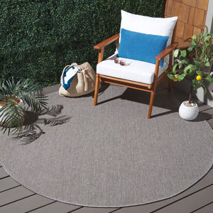 Safavieh Sisal All Weather Round Grey Polypropylene Rug Power Loomed for Living Rooms SAW642F-8R
